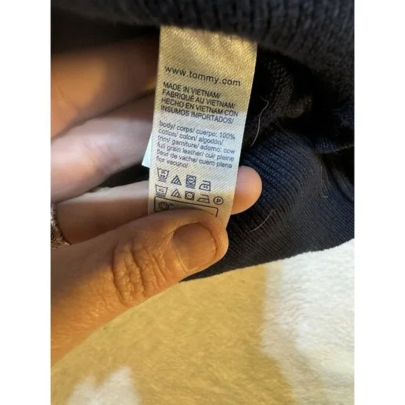 Tommy Hilfiger Sweater Mens Size Large Blue Casual 1/4 Zip Pullover Sweatshirt *